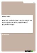 Vorderes Coverbild Vor- und Nachteile der Einschaltung einer vermögensverwaltenden GmbH bei Kapitalvermögen