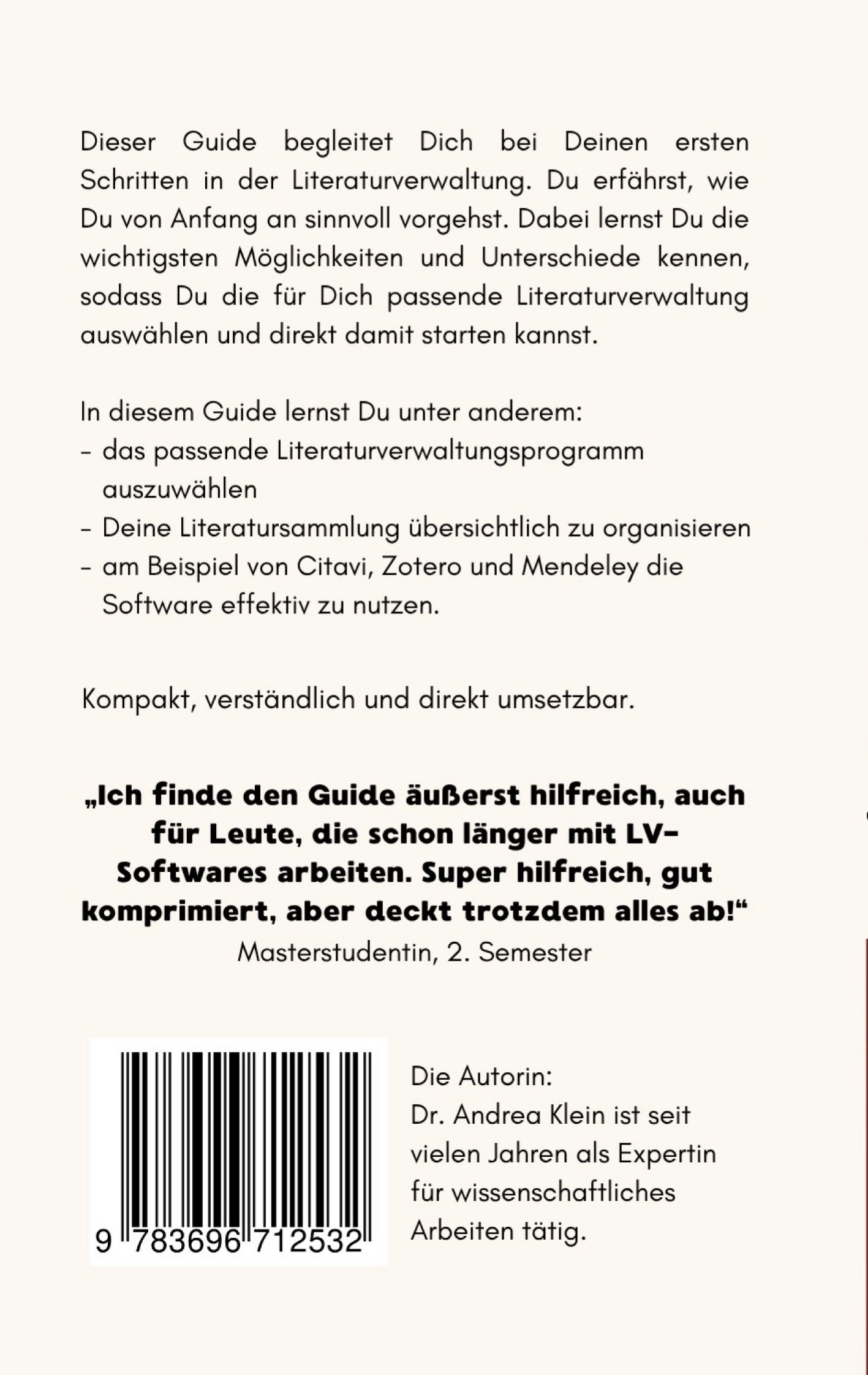 Rückseitencover einfach literaturverwaltung