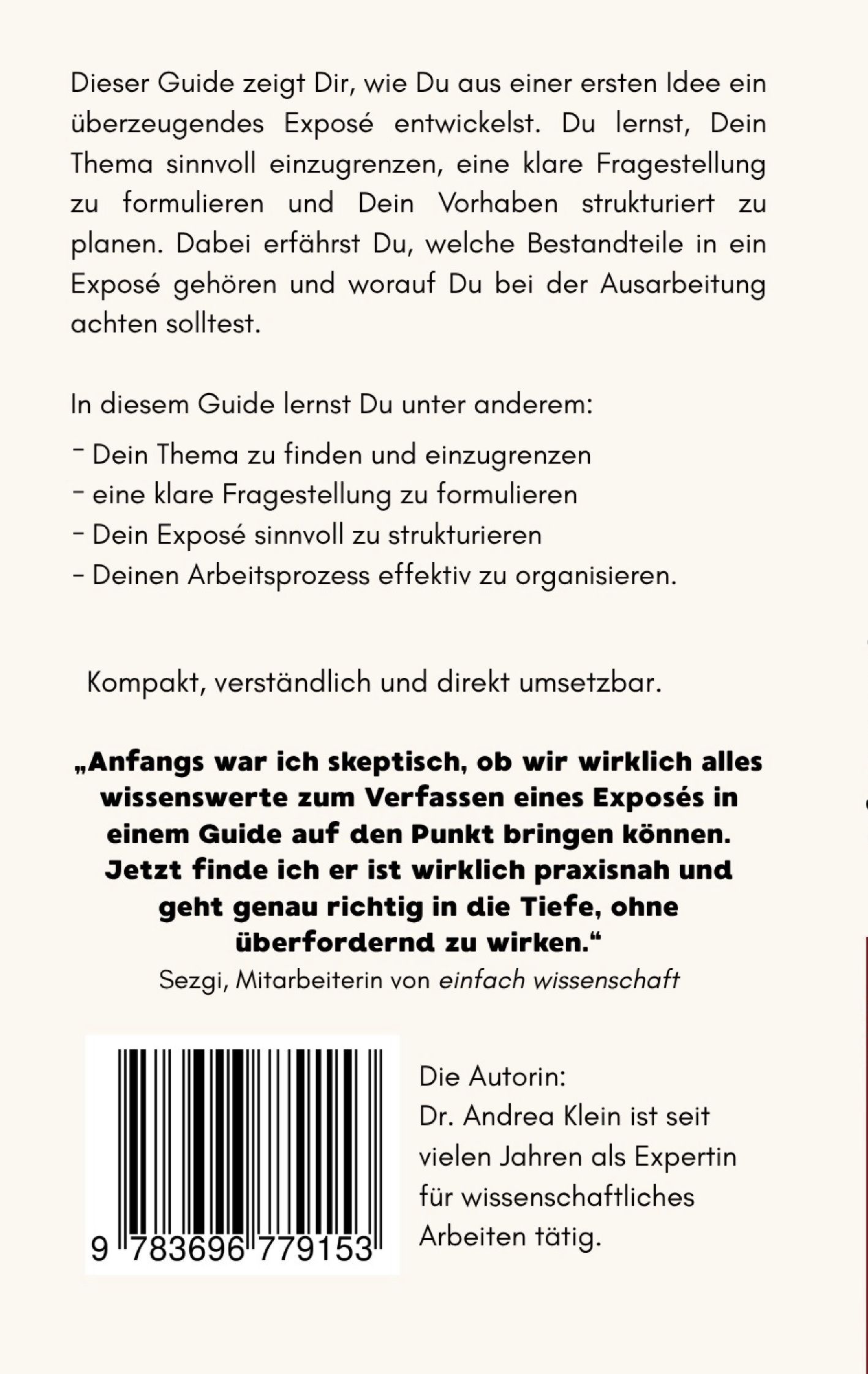 Rückseitencover einfach exposé
