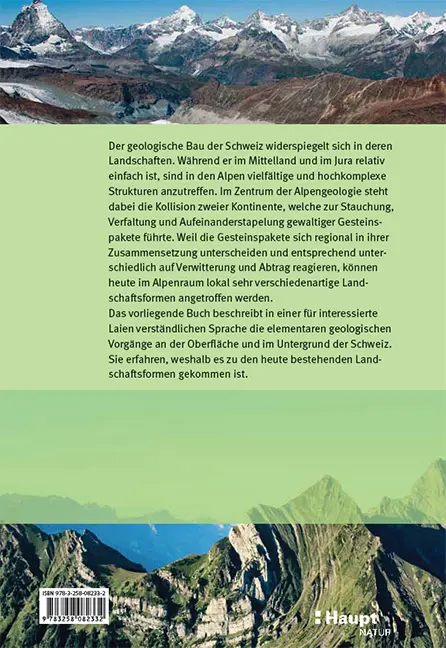 Rückseitencover Landschaften und Geologie der Schweiz
