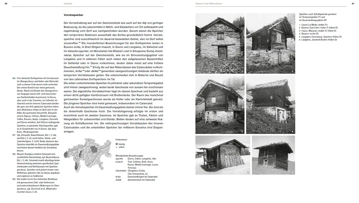 Beispielinhalt (Bild) Alpschermen und Maiensässe in Graubünden