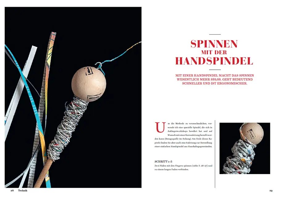 Beispielinhalt (Bild) Papiergarn aus alten Zeitungen